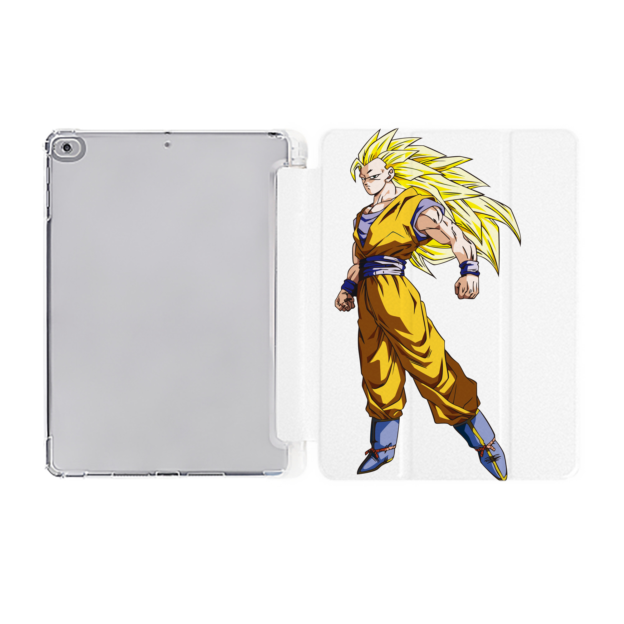 （画像用） ドラゴンボール 孫悟空（そん ごくう）Son Goku カカロット DRAGON BALL Kakarotto IPad ケース ペン収納付き 三つ折りスタンド PUレザー×シリコン 対応機種9.5/10.5/10.9インチ